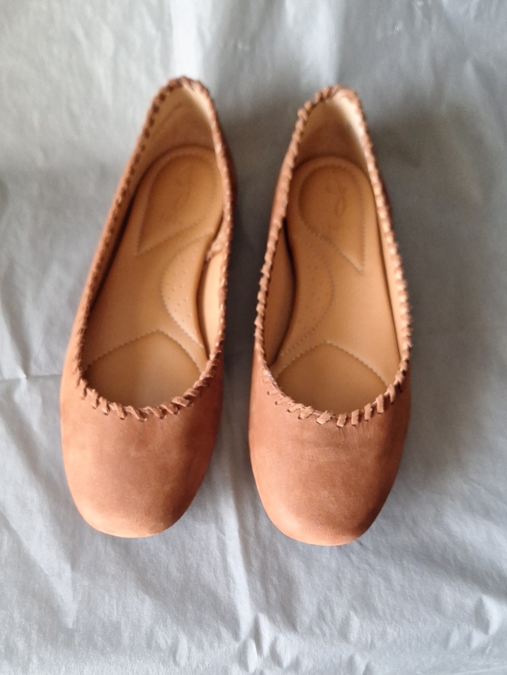 Joie Carmel Brown Leather  Ballet Flats - Slip-Ons Size 8